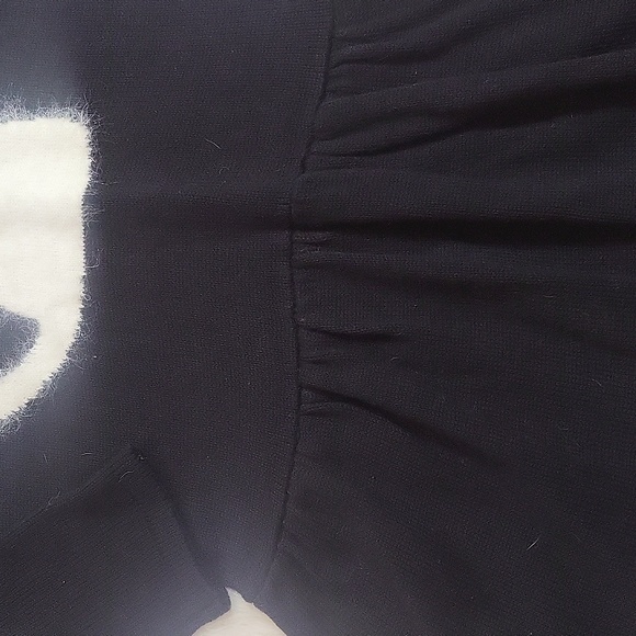 NWOT GYMBOREE Girl's long sleeve black sweater dress with fuzzy cat size 7 - Picture 4 of 5